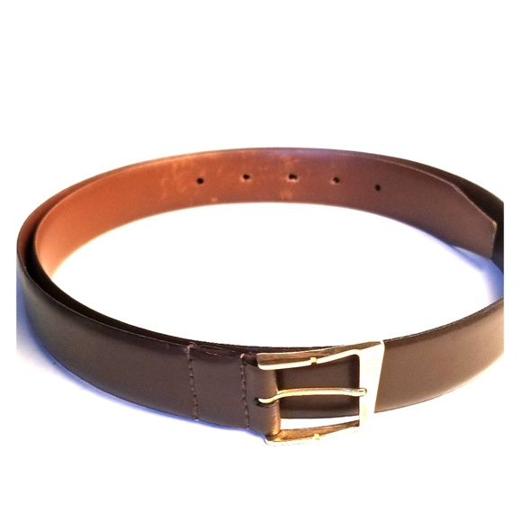 Christian Dior Brown Leather Belt with Gold